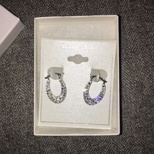 Sterling silver oval hoops